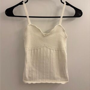 Aritzia Cream Ribbed Sleeveless Camisole
